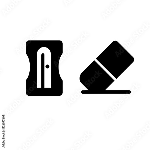 Sharpener and eraser vector illustrator