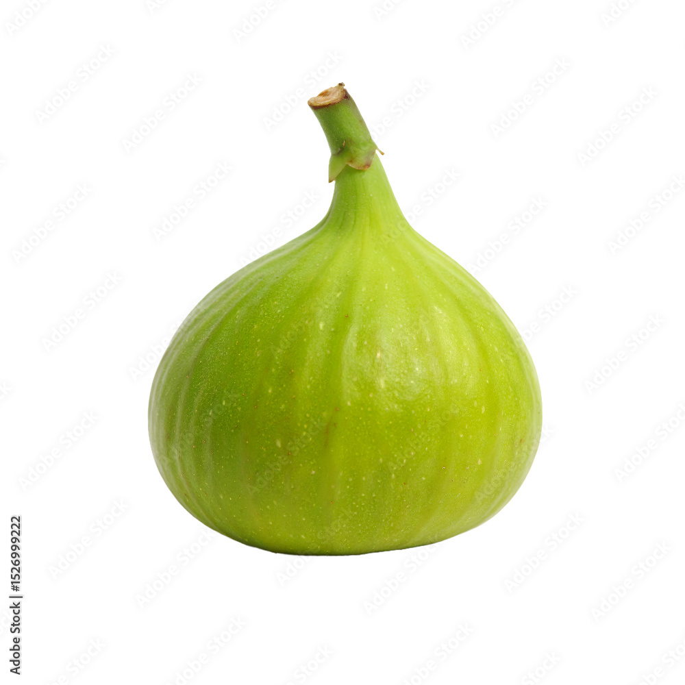 Fototapeta premium Vibrant green fig fruit showcasing its unique form and freshness on the transparent background