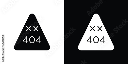 404 Error icon in flat version on black and white background