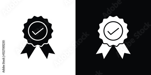 Accreditation icon in flat version on black and white background