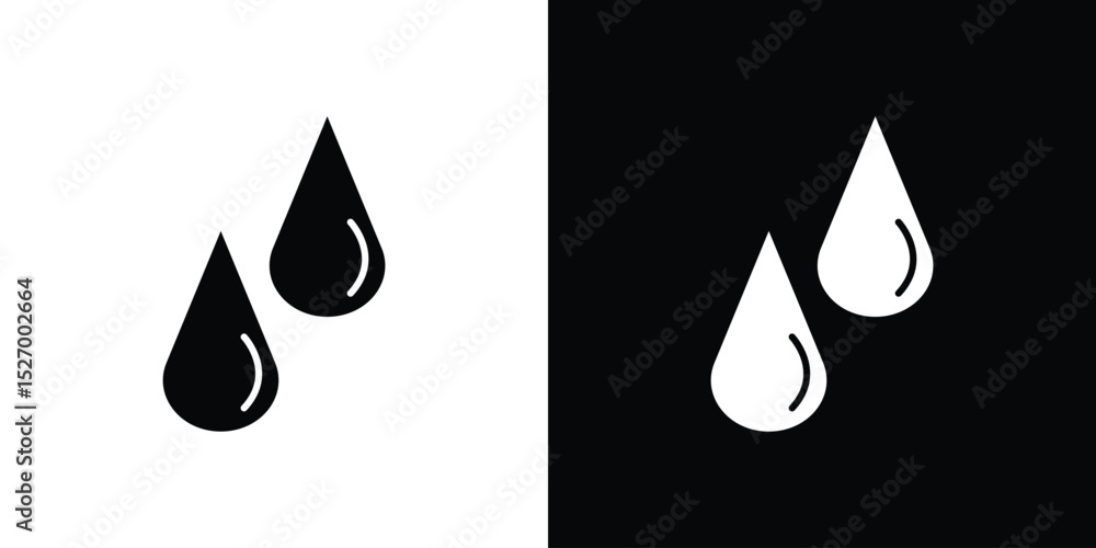 Blood drops icon in flat version on black and white background Blood drops icon in flat version on black and white background