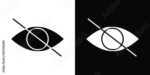 Blindness icon in flat version on black and white background