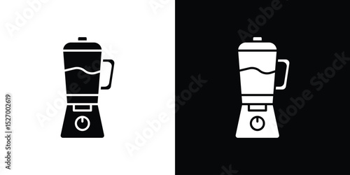 Blender icon in flat version on black and white background