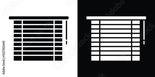 Blinds icon in flat version on black and white background