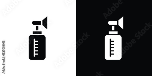 Breast pump icon in flat version on black and white background