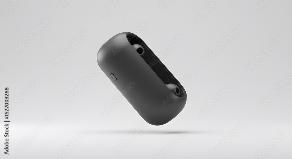 Sleek Black Wireless Earbuds in Charging Case: Minimalist Product Photography Sleek Black Wireless Earbuds in Charging Case: Minimalist Product Photography