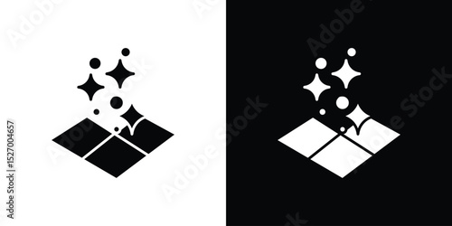 Clean floor surface icon in flat version on black and white background