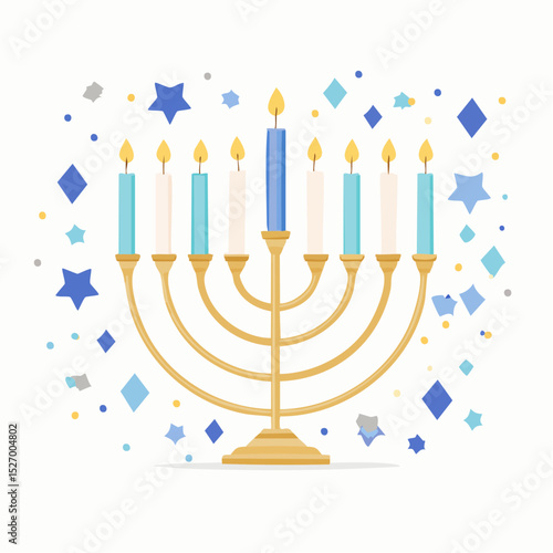 Lit Candles on Elegant Candle Holder – Warm Glow Decorative Illustration