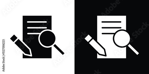 Defining icon in flat version on black and white background