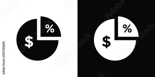 Dividend icon in flat version on black and white background