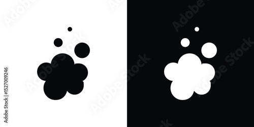 Foam icon in flat version on black and white background