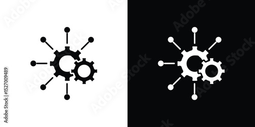 Frameworks icon in flat version on black and white background