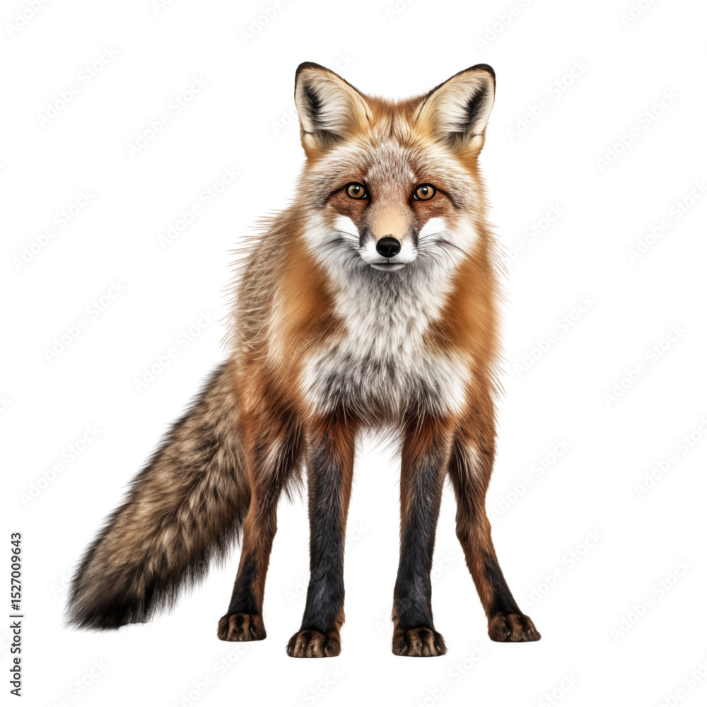 Fototapeta premium A fox is standing on a white background