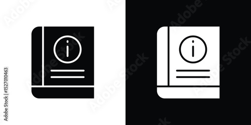 guide book icon in flat version on black and white background