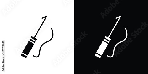 Harpoon icon in flat version on black and white background