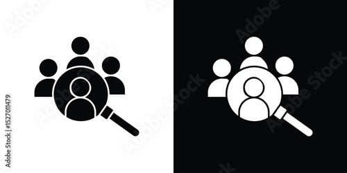 Hiring icon in flat version on black and white background