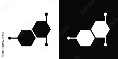 Hormones icon in flat version on black and white background