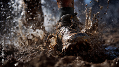 Wallpaper Mural 泥を蹴り上げる障害レースの足元 Torontodigital.ca