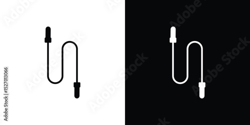 Jump rope icon in flat version on black and white background
