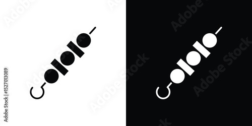 Kebab icon in flat version on black and white background