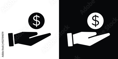 loan icon in flat version on black and white background