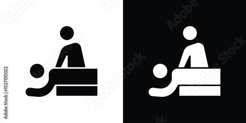 Massage icon in flat version on black and white background