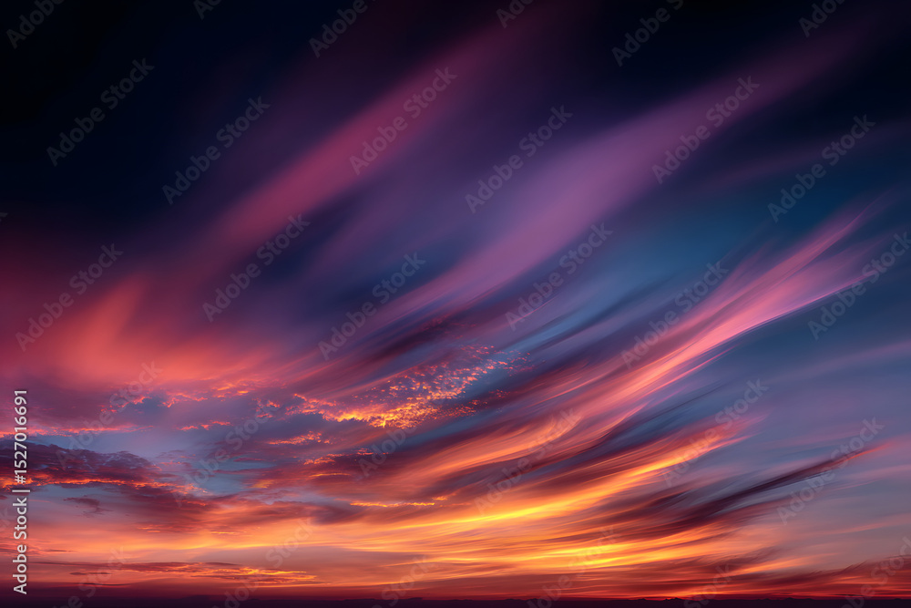 Obraz premium Defocused sunset sky background with blurred panning motion.