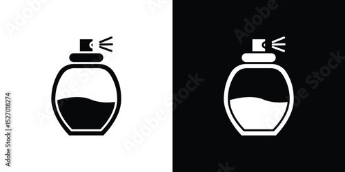 Parfum icon in flat version on black and white background