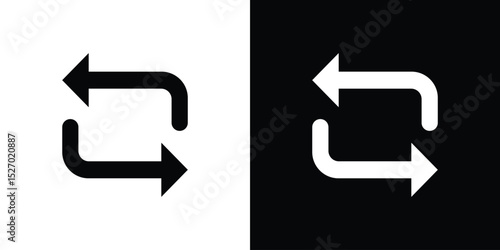 Replace icon in flat version on black and white background