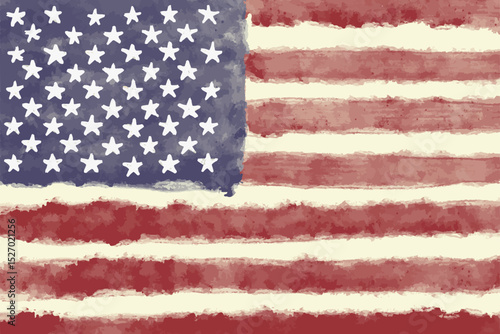 Hand-drawn American flag for 4th of July
