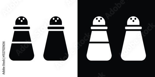Salt pepper icon in flat version on black and white background