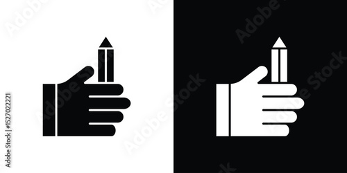 Self expression icon in flat version on black and white background