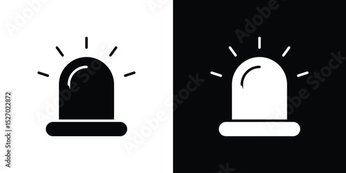 Siren icon in flat version on black and white background