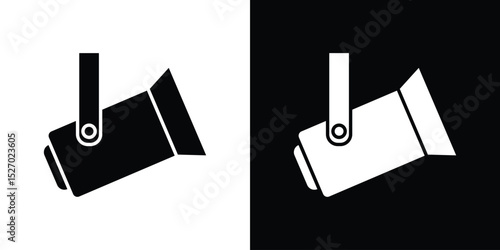 Spotlight icon in flat version on black and white background