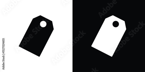 Tag icon in flat version on black and white background