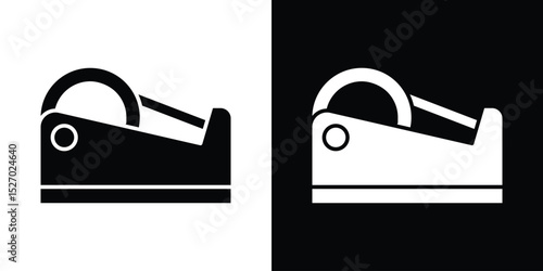 Tape dispenser icon in flat version on black and white background