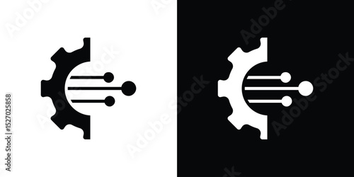 Transform icon in flat version on black and white background