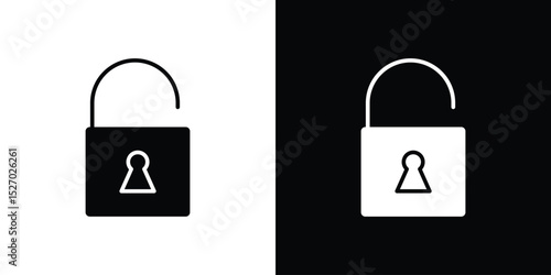 Unblocked icon in flat version on black and white background