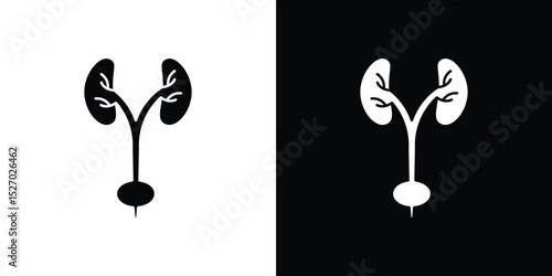 Urology icon in flat version on black and white background