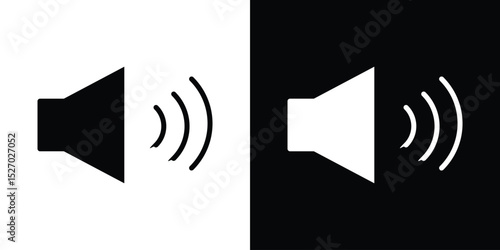 Volume icon in flat version on black and white background