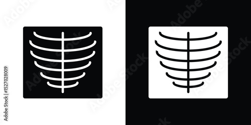X ray icon in flat version on black and white background