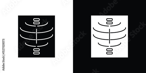 X-ray scan icon in flat version on black and white background