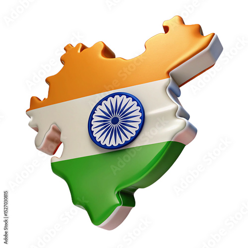 Colorful 3d india map representing patriotism and celebrating indian national identity