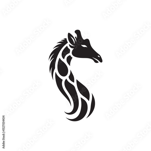 **"Elegant Giraffe Vector Silhouette: Tall African Mammal Design Featuring Long Neck, Distinctive Spots, and Graceful Stance in Clean, Minimalist Style for Crafts and Digital Art"**
