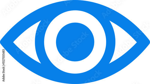 Stylized blue eye representing vision and observation