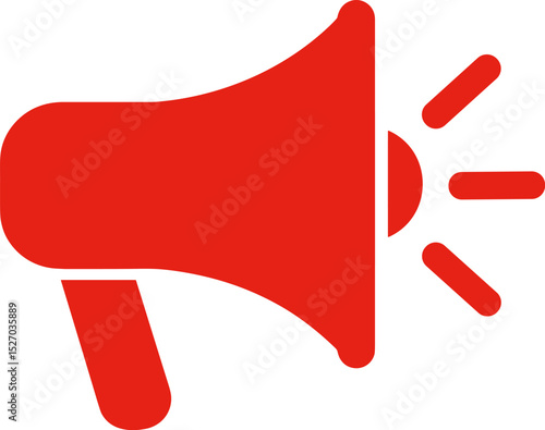 Red megaphone announcing or shouting important news