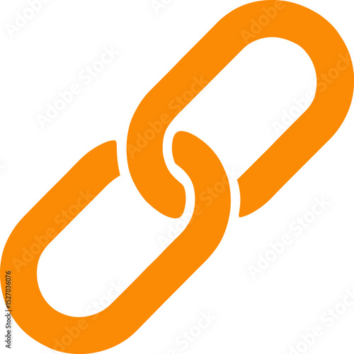 Orange chain links interlocking, symbolizing connection and strength