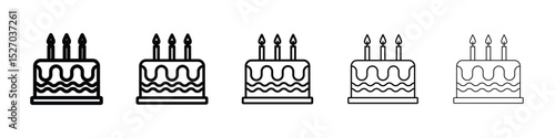 Birthday cake icon vector collection. EPS 10