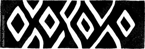 Neo folk art pattern featuring harlequin diamond shapes
