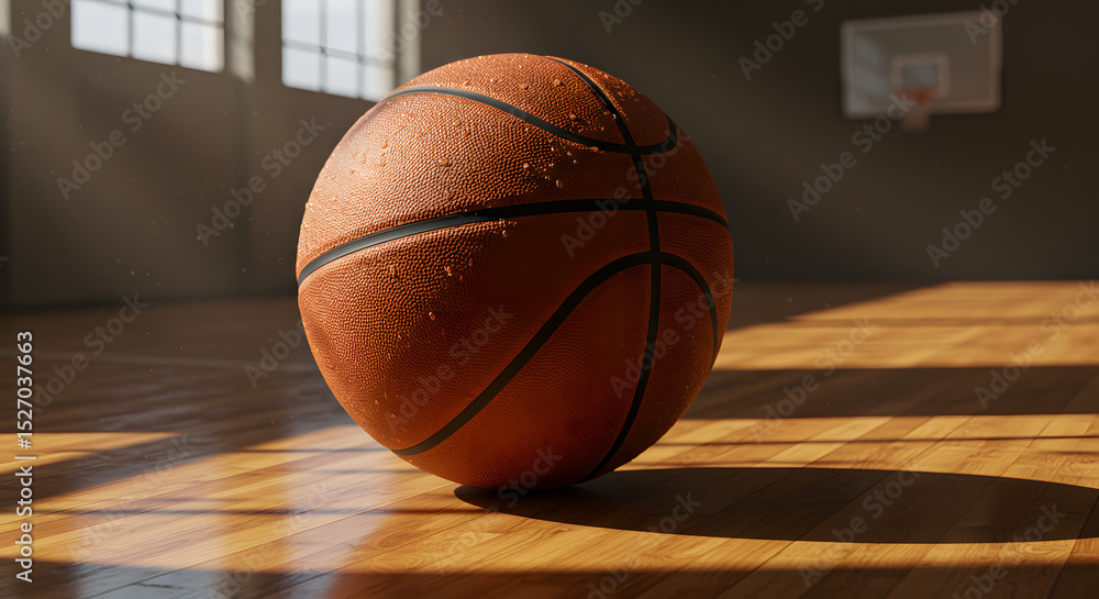 A Captivating Indoor Shot of a Beautiful Basketball Ball A Captivating Indoor Shot of a Beautiful Basketball Ball